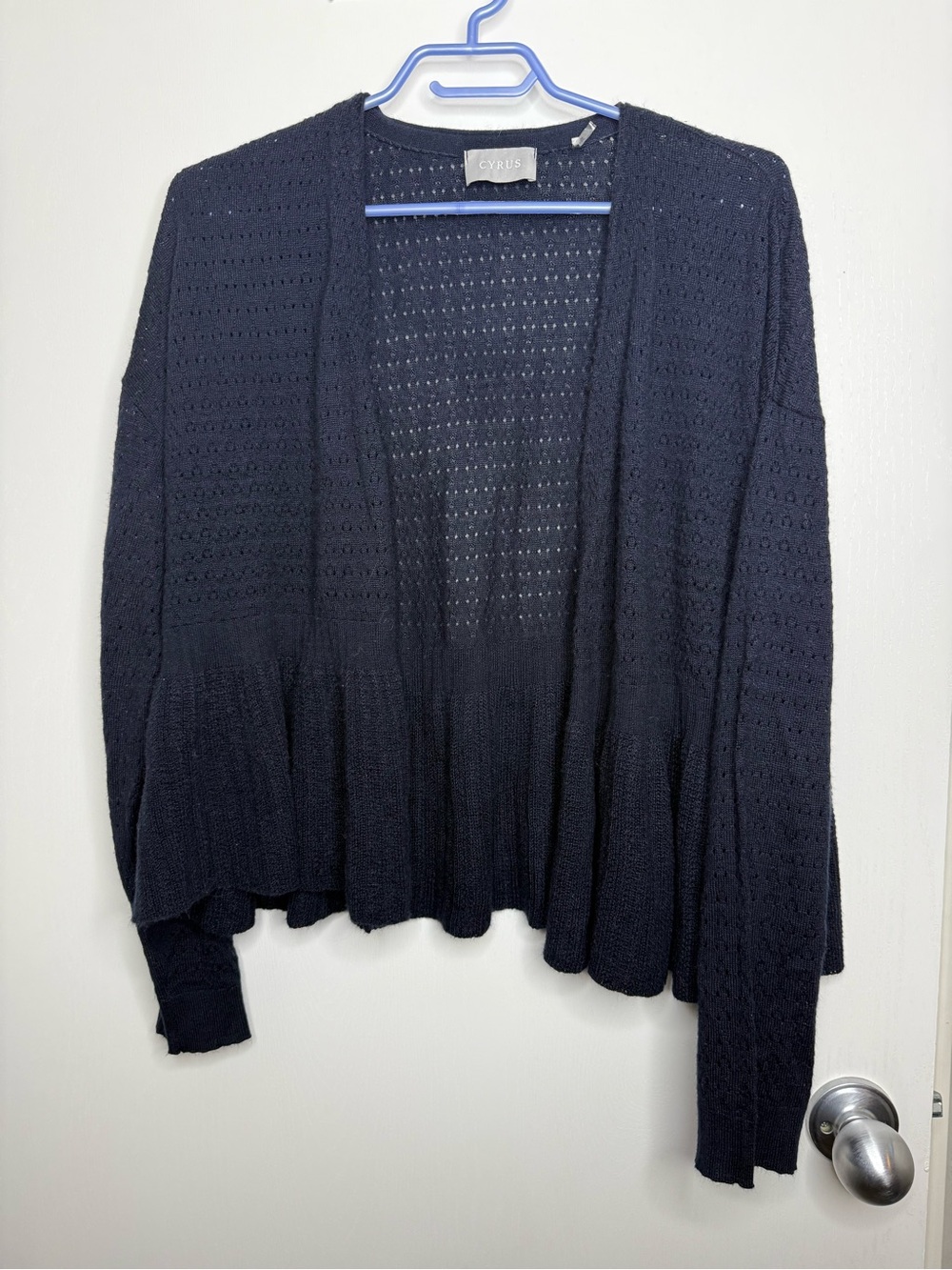 Cyrus Black Open-Front Knit Cardigan Sweater XL